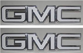 img 4 attached to 🚗 GMC Front and Rear Emblem Overlay Kit: DIY 3M White Carbon Fiber-2 KIT for Denali, Sierra, Yukon, Acadia, Terrain - NOT A PRECUT Shape