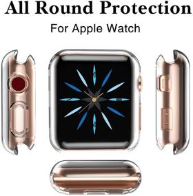 img 2 attached to GEAK 3-х пакетный чехол для Apple Watch 38мм: максимальная защита с мягким HD защитным экраном и антиударным бампером для iWatch Series 3/2/1 - Чёрный/Прозрачный/Серебряный.