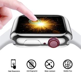 img 1 attached to GEAK 3-х пакетный чехол для Apple Watch 38мм: максимальная защита с мягким HD защитным экраном и антиударным бампером для iWatch Series 3/2/1 - Чёрный/Прозрачный/Серебряный.