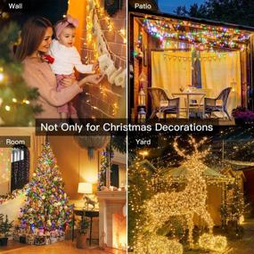 img 1 attached to 🎉 Ollny 200LED/66FT Outdoor String Lights with Remote - Waterproof & Multi-Colored to Warm White Color Changing - Timer & 11 Lighting Modes - for Xmas, Thanksgiving, Indoor & Outdoor Decorations