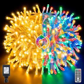 img 4 attached to 🎉 Ollny 200LED/66FT Outdoor String Lights with Remote - Waterproof & Multi-Colored to Warm White Color Changing - Timer & 11 Lighting Modes - for Xmas, Thanksgiving, Indoor & Outdoor Decorations