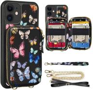 zve pattern print wallet case compatible with iphone 12 mini(2020) logo