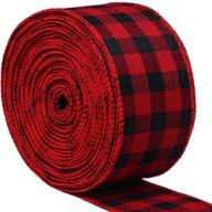 🎄 uratot red and black plaid burlap ribbon: perfect for christmas crafts, wrapping, and floral decor logo