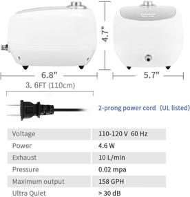 img 3 attached to 🐠 YANGDD 158 GPH Aquarium Air Pump: Powerful 4 Outlet Oxygen Aerator for 500 Gallon Fish Tanks & Ponds