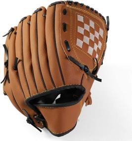 img 2 attached to Durable Leather Baseball Gloves for Kids and Teens: Softball Mitt for Boys and Girls, Left Hand Infielder Fielding Glove Series for Outdoor Sports Training and Practice Equipment