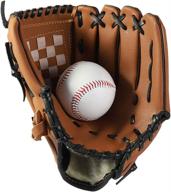 durable leather baseball gloves for kids and teens: softball mitt for boys and girls, left hand infielder fielding glove series for outdoor sports training and practice equipment logo