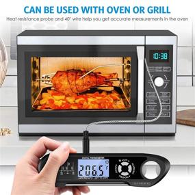 img 2 attached to 🔥 Ultimate Tool for Precise Cooking: Dual Probe Meat Thermometer with Alarm, Backlight, and Oven Safe Design - Perfect for BBQ, Baking! (Battery Included)