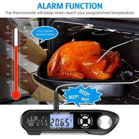 img 1 attached to 🔥 Ultimate Tool for Precise Cooking: Dual Probe Meat Thermometer with Alarm, Backlight, and Oven Safe Design - Perfect for BBQ, Baking! (Battery Included)