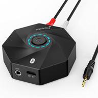 bluetooth 5.0 audio receiver - wireless hifi aux adapter with aptx low latency xlr/trs balanced rca/3.5mm aux output for music streaming sound system logo