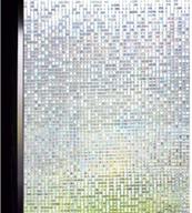 duofire small mosaic privacy window film - decorative static cling glass film for home kitchen office (35.4in. x 157.4in.) - no glue, anti-uv window sticker, non adhesive - dl004 logo