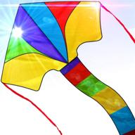 beginner-friendly large nylon delta kite for kids and adults - ideal for beach trips and outdoor activities - easy to fly in gentle breezes - includes flying string line - perfect big flyer children's toy логотип