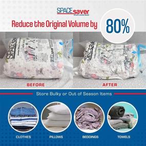 img 2 attached to 🛏️ Spacesaver Premium Vacuum Storage Bags: Maximize Storage Space by 80%! Ideal for Travel with Hand-Pump! Enhanced Double-Zip and Triple Seal Valve! Perfect Vacuum Sealer Bags for Comforters, Blankets, Bedding, Clothing! (Large 10 Pack)