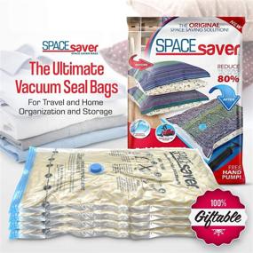 img 3 attached to 🛏️ Spacesaver Premium Vacuum Storage Bags: Maximize Storage Space by 80%! Ideal for Travel with Hand-Pump! Enhanced Double-Zip and Triple Seal Valve! Perfect Vacuum Sealer Bags for Comforters, Blankets, Bedding, Clothing! (Large 10 Pack)