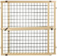 🚪 north states mypet 50" extra wide wire mesh petgate: easy tool-free installation. pressure mount. fits 29.5"-50" wide (32" tall sustainable hardwood) logo