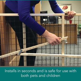 img 3 attached to 🚪 North States MyPet 50" Extra Wide Wire Mesh Petgate: Easy Tool-Free Installation. Pressure Mount. Fits 29.5"-50" wide (32" tall Sustainable Hardwood)