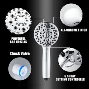 img 3 attached to 🚿 Ryuwanku Handheld Shower Head Set with High Pressure, Stainless Steel Hose, Bracket, Teflon Tape, and Chrome Finish - Ultimate Showering Experience!