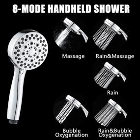 img 1 attached to 🚿 Ryuwanku Handheld Shower Head Set with High Pressure, Stainless Steel Hose, Bracket, Teflon Tape, and Chrome Finish - Ultimate Showering Experience!