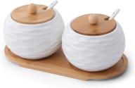 🍶 ceramic seasoning kitchen set: premium porcelain condiment containers logo