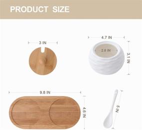 img 3 attached to 🍶 Ceramic Seasoning Kitchen Set: Premium Porcelain Condiment Containers