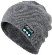 🧢 wireless bluetooth beanie: unisex outdoor sport knit hat with stereo speakers & microphone for ultimate convenience logo