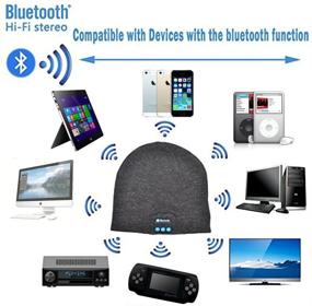 img 1 attached to 🧢 Wireless Bluetooth Beanie: Unisex Outdoor Sport Knit Hat with Stereo Speakers & Microphone for Ultimate Convenience