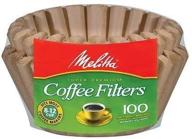 100 count melitta natural brown unbleached coffee filters - basket style logo