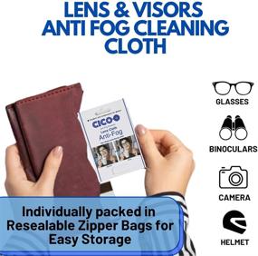 img 1 attached to 🔍 Cico Anti-Fog Lens Cloth: 8-10 Hour No-Fog Solution for Glasses, Helmet, Camera & More - Reusable Defogger Wipe Cloth - 15x18cm