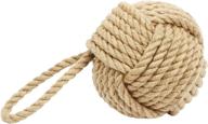 🐒 dei jute monkey fist knot door stopper: stylish and functional solution for securely holding doors логотип