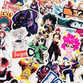 img 1 attached to My Hero Academia 73pcs Anime Cartoon Laptop Stickers: Waterproof Decals for Skateboards, Cars, Snowboards, Bicycles, and Luggage