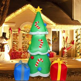 img 4 attached to 🎄 6 Foot Christmas Inflatable Tree with Colorful Gift Boxes, Integrated Snowflake Lights, Outdoor Yard Lawn Garden Decor