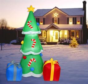 img 2 attached to 🎄 6 Foot Christmas Inflatable Tree with Colorful Gift Boxes, Integrated Snowflake Lights, Outdoor Yard Lawn Garden Decor