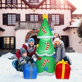 img 3 attached to 🎄 6 Foot Christmas Inflatable Tree with Colorful Gift Boxes, Integrated Snowflake Lights, Outdoor Yard Lawn Garden Decor