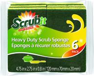 🧽 powerful cleaning heavy duty scrub sponge by scrub-it - ideal for kitchen, bathroom & more - pack of 6 logo