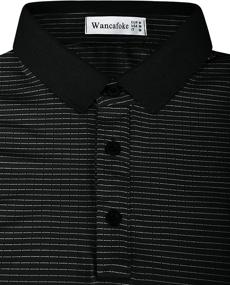 img 2 attached to Wancafoke Striped Stretch Moisture Lightweight Men's Clothing in Shirts