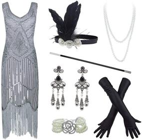 img 4 attached to 👗 Women's Clothing: Black Flapper Evening Cocktail Accessories Style03