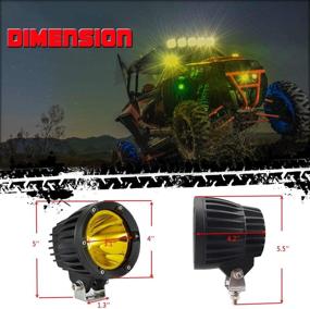 img 2 attached to 🚦 Chelhead 1 PC Yellow 50W LED Cannon Light - 3500K Cree LED Chip Spot Light Beam, 4 Inch Round LED Pod for Bumper and A-Pillar Fog Driving Light, Compatible with Jeep Truck ATV UTV Polaris