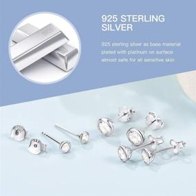 img 1 attached to 🌟 Hypoallergenic 925 Sterling Silver Ear Studs for Women Girls - Minimalist Dainty Ball Bead 3-5-7MM / CZ Crystal Dot 3-4-5MM / Asymmetric Moon Star / Love Heart Stud Earrings, Sensitive Ears Friendly