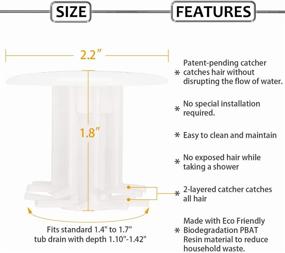 img 1 attached to 💡 Revolutionary White Tub Hair Catcher: Hot Safety Protector with 100% Biodegradable Drain Hair Collector