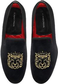 img 2 attached to 👞 Exquisite ELANROMAN Loafer Embroidered Wedding Length Men's Shoes: A Perfect Blend of Style and Comfort in Loafers & Slip-Ons