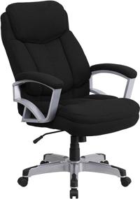 img 3 attached to 🪑 Flash Furniture HERCULES Big & Tall 500 lb. Rated Black Fabric Executive Swivel Office Chair - Ergonomic & Armrests Included