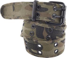 img 1 attached to 👖 Versatile Unisex Canvas Belt: Two Holes for Customized Fit