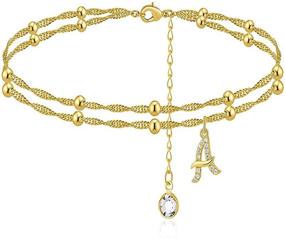 img 4 attached to RINHOO Initial Bracelets Crystal Alphabet Girls' Jewelry