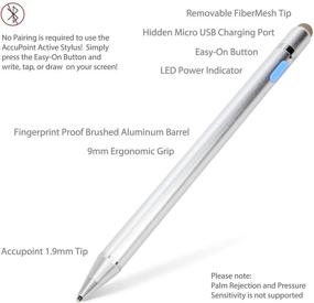 img 4 attached to 🖊️ Активный стилус AccuPoint для Apple iPhone 11 Pro Max - Металлический серебристый от BoxWave - Электронный стилус-ручка с ультратонким наконечником.