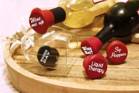 img 2 attached to 🍷 VINAKAS 5 Wine Stoppers + Gift Box: Ideal Wine Accessories and Gifts for Women - Set of 5 Funny Silicone Bottle Stoppers - Effective Performance Guaranteed!