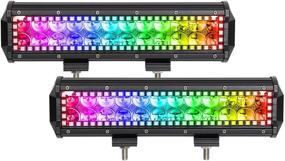 img 4 attached to 🚗 Ultimate LED Light Bar 72W 12inch: Offroad Spot Lights with 200 Million Chasing Colors Controlled by App & Remote - Waterproof IP68, Pack of 2 for Trucks, SUVs, ATV, UTV, Boats