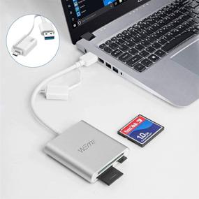 img 2 attached to WEme Aluminum USB 3.0 Compact Flash CF Card Reader with OTG Adapter - Compatible with SDHC Memory Card, Sandisk, Lexar, Samsung Galaxy, Mac Mini, Windows, Linux