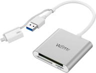 weme aluminum usb 3.0 compact flash cf card reader with otg adapter - compatible with sdhc memory card, sandisk, lexar, samsung galaxy, mac mini, windows, linux logo