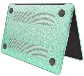 img 1 attached to 👝 Glitter Smooth Leather Snap On Protective MacBook Air 13 inch Case, Shining Mint Green - Anban Compatible with Model A1466 A1369 (2010-2017 Release) including Keyboard Cover