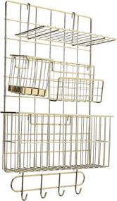 img 4 attached to 🏷️ Organize and Beautify Your Space with Amazon Basics Wall Wire Grid Panel, 6-Piece Set, in Elegant Gold