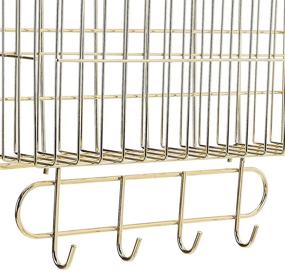 img 3 attached to 🏷️ Organize and Beautify Your Space with Amazon Basics Wall Wire Grid Panel, 6-Piece Set, in Elegant Gold